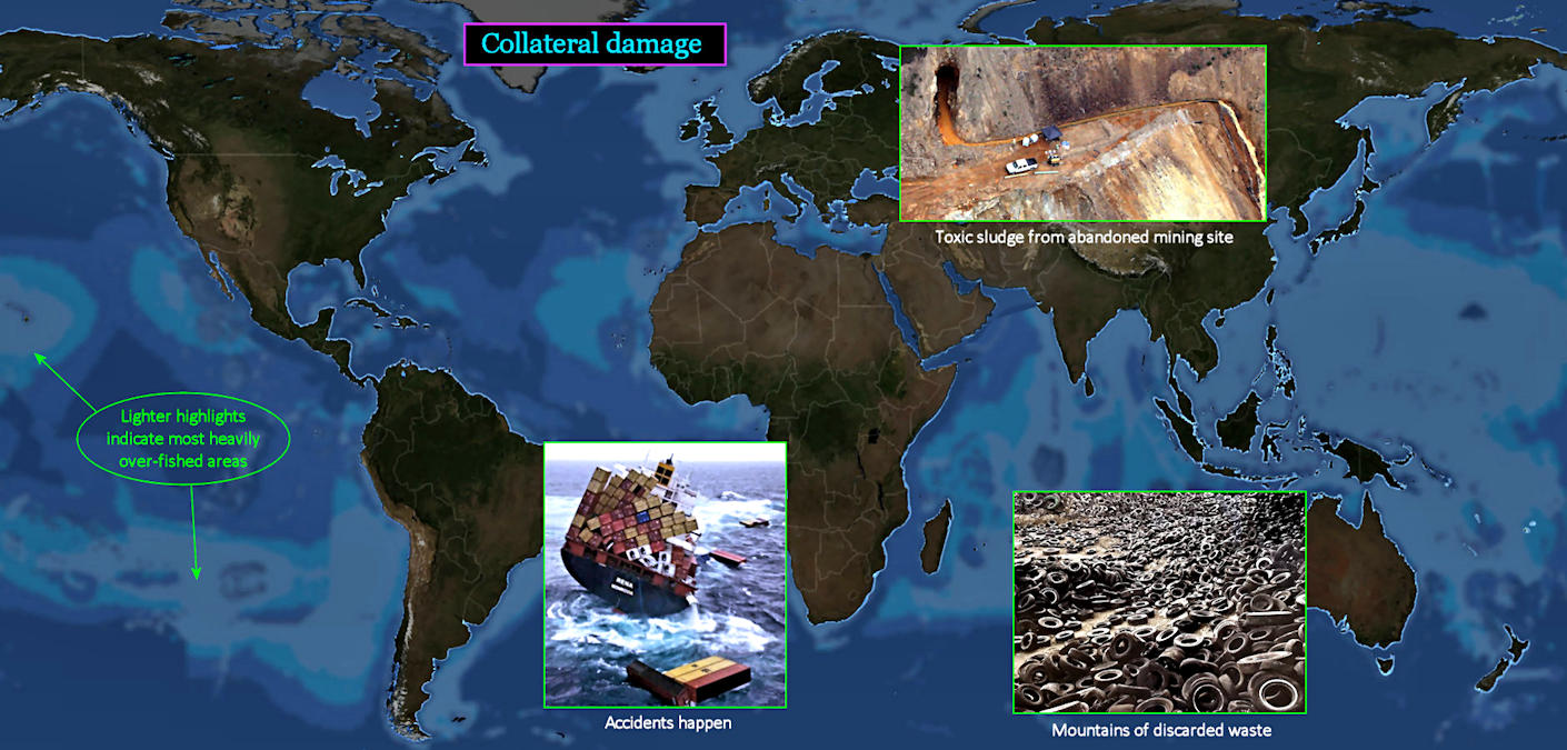 Ocean pollution, overfishing, 2020 map